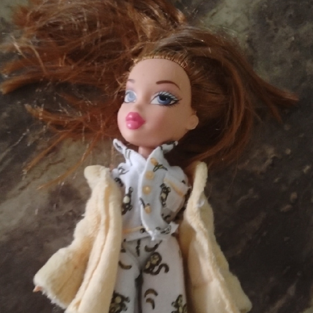 Stylish Doll with Cream Coat and Brown Hair